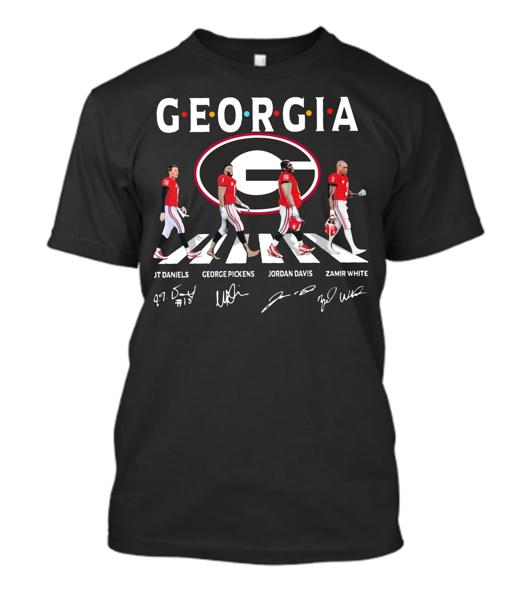 Georgia Bulldogs Jt Daniels George Pickens Jordan Davis Zamir White T-Shirt
