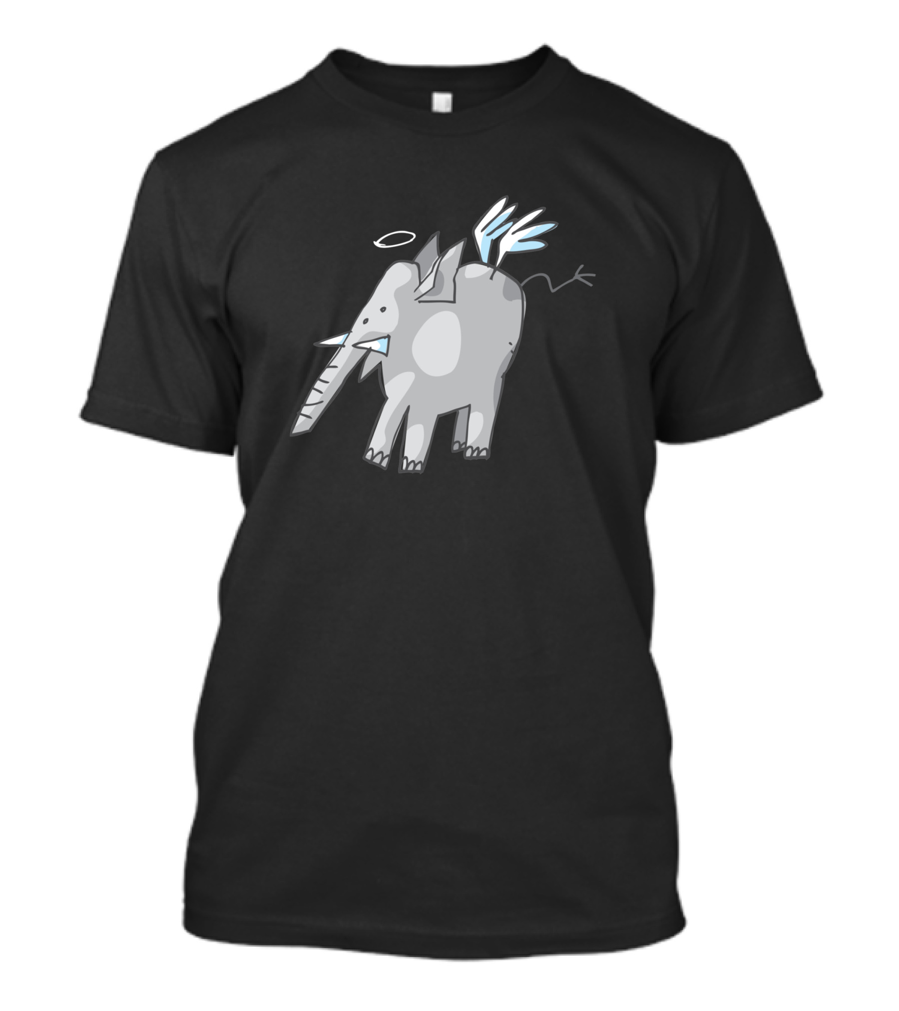 Angelphant 4047 Wings And Halo Elephant T-Shirt