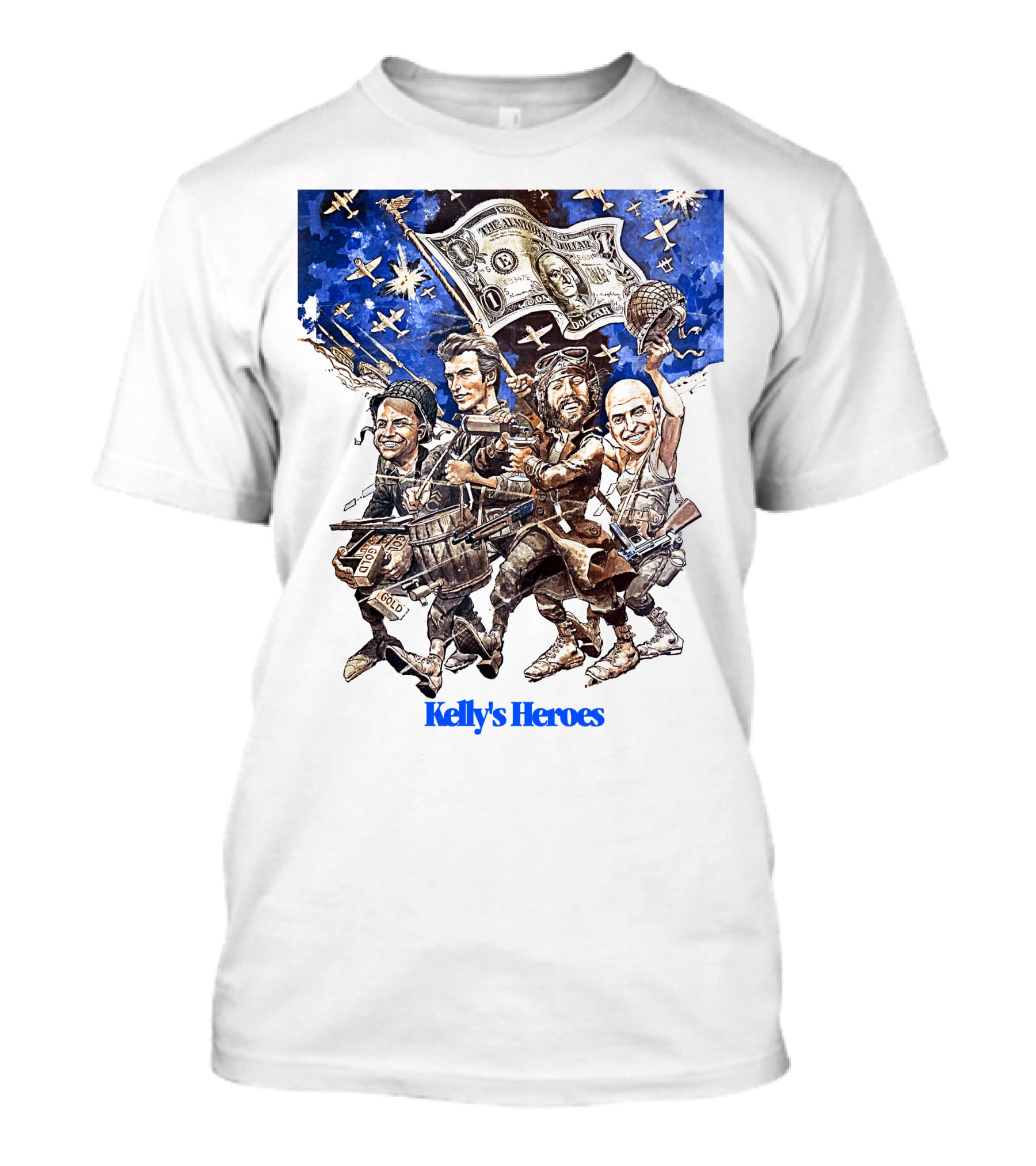Kelly's Heroes War Adventure Dollar Bill Planes Parachute T-Shirt
