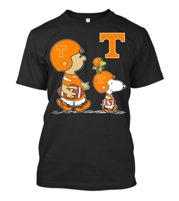 Tennessee Volunteers Peanuts Characters Football Helmet Charlie Brown Snoopy Woodstock T-Shirt