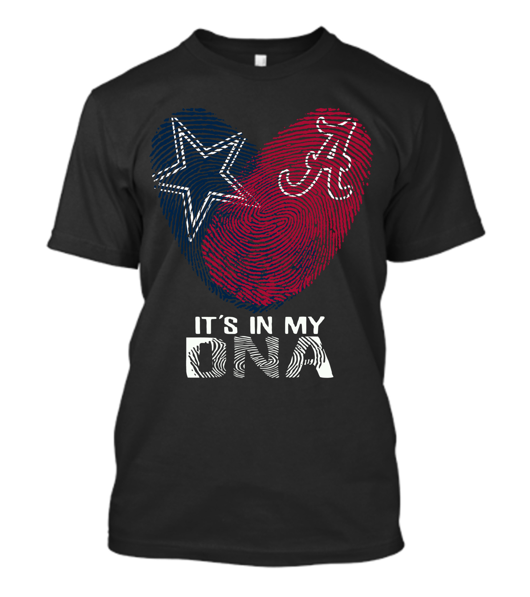 Cowboys Alabama It's In My Dna Star And A Fingerprint T-Shirt