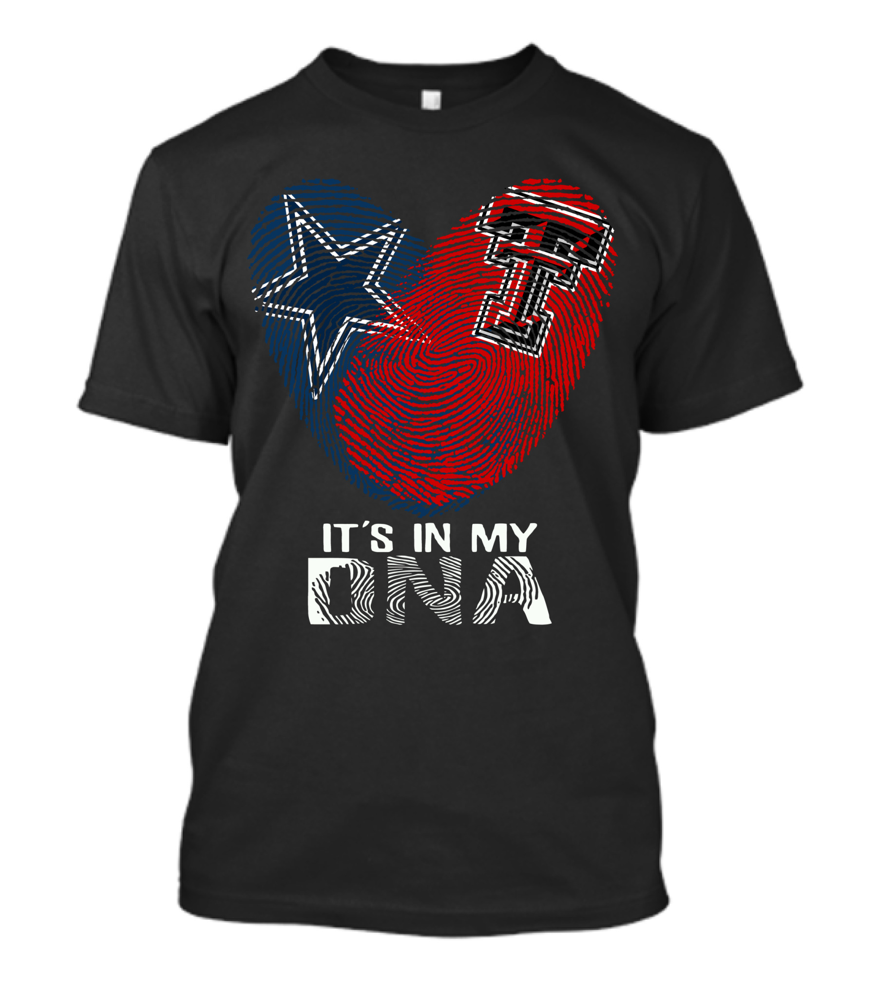 Cowboys Texas Tech It's In My DNA Fingerprint Star TTU T-Shirt