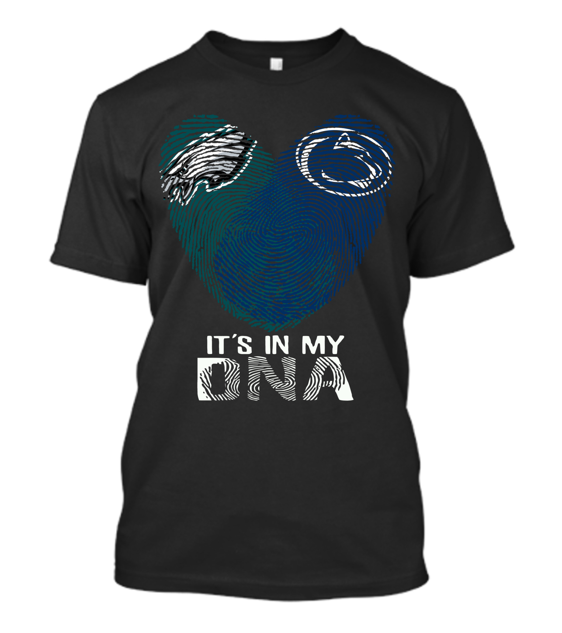 Philadelphia Eagles Penn State Fingerprint Heart It's In My DNA T-Shirt