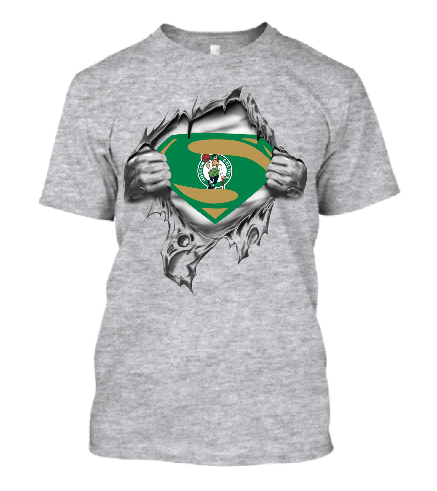 Boston Celtics Superman Logo Tear T-Shirt