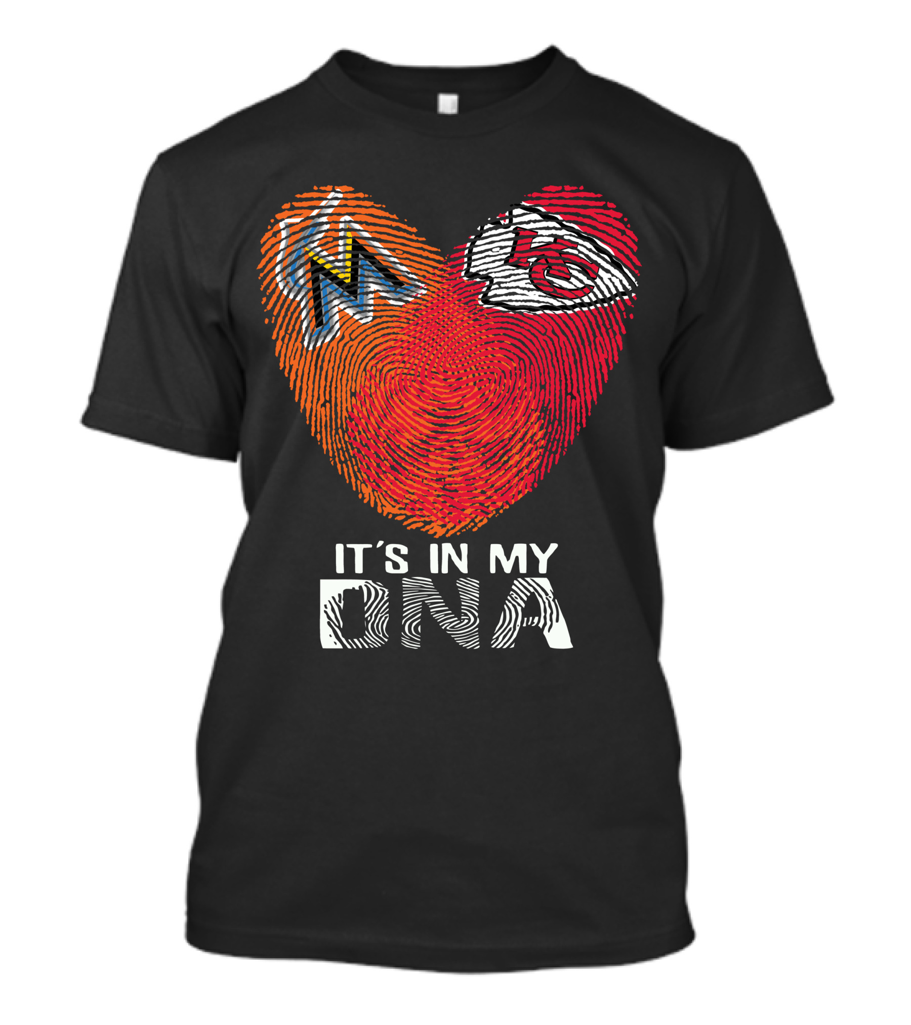 Miami Marlins Kansas City Chiefs It's In My DNA T-Shirt