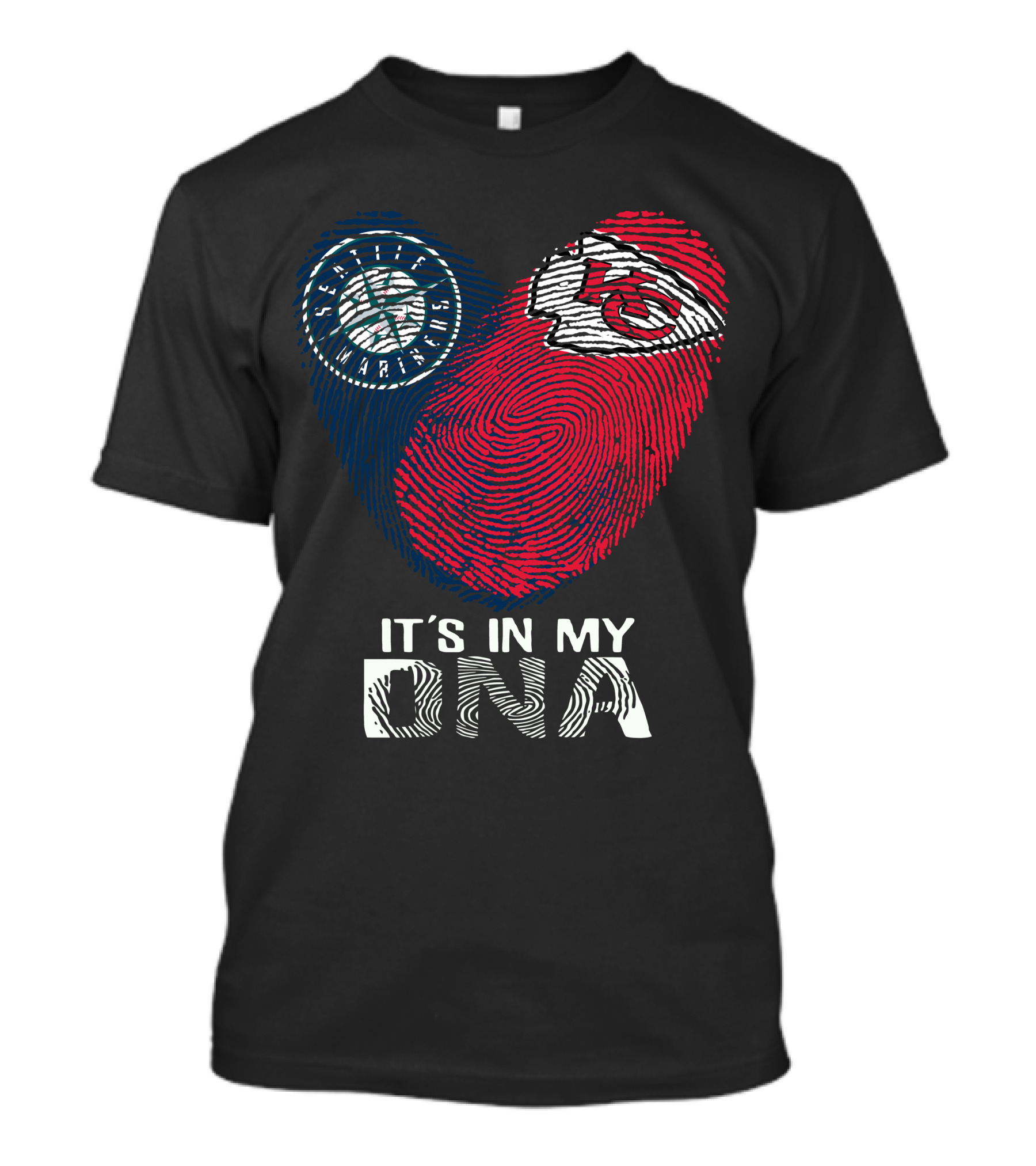 Seattle Mariners Kansas City Chiefs It's In My DNA T-Shirt