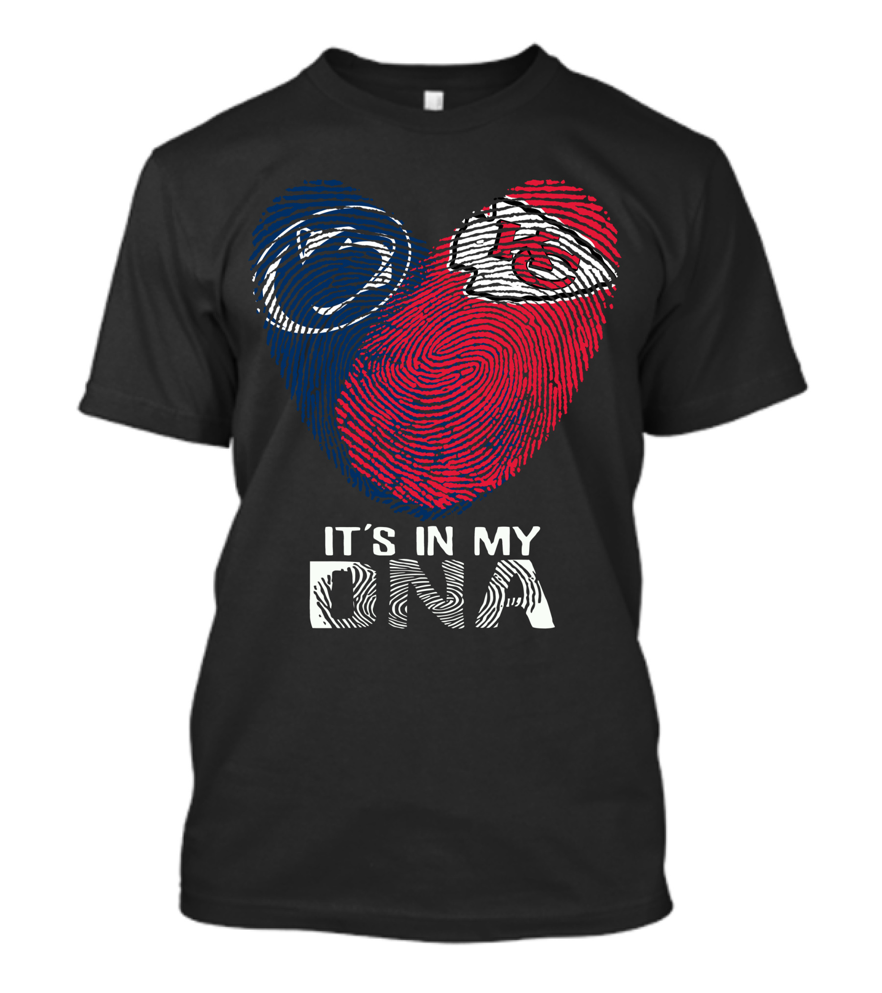 Penn State Nittany Lions Chiefs It's In My Dna Fingerprint Heart T-Shirt