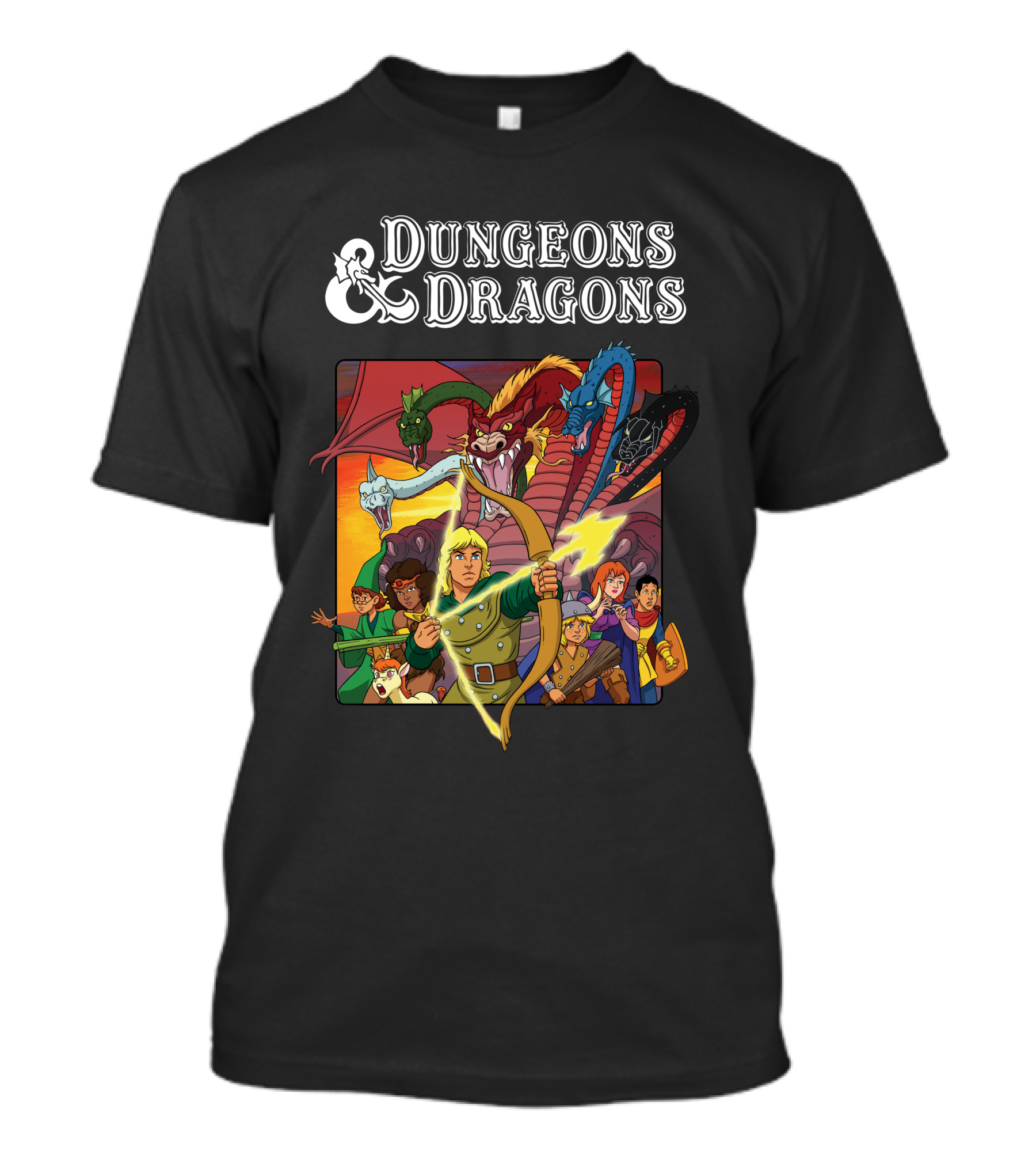 Dungeons And Dragons Animated Adventure Party Battle T-Shirt