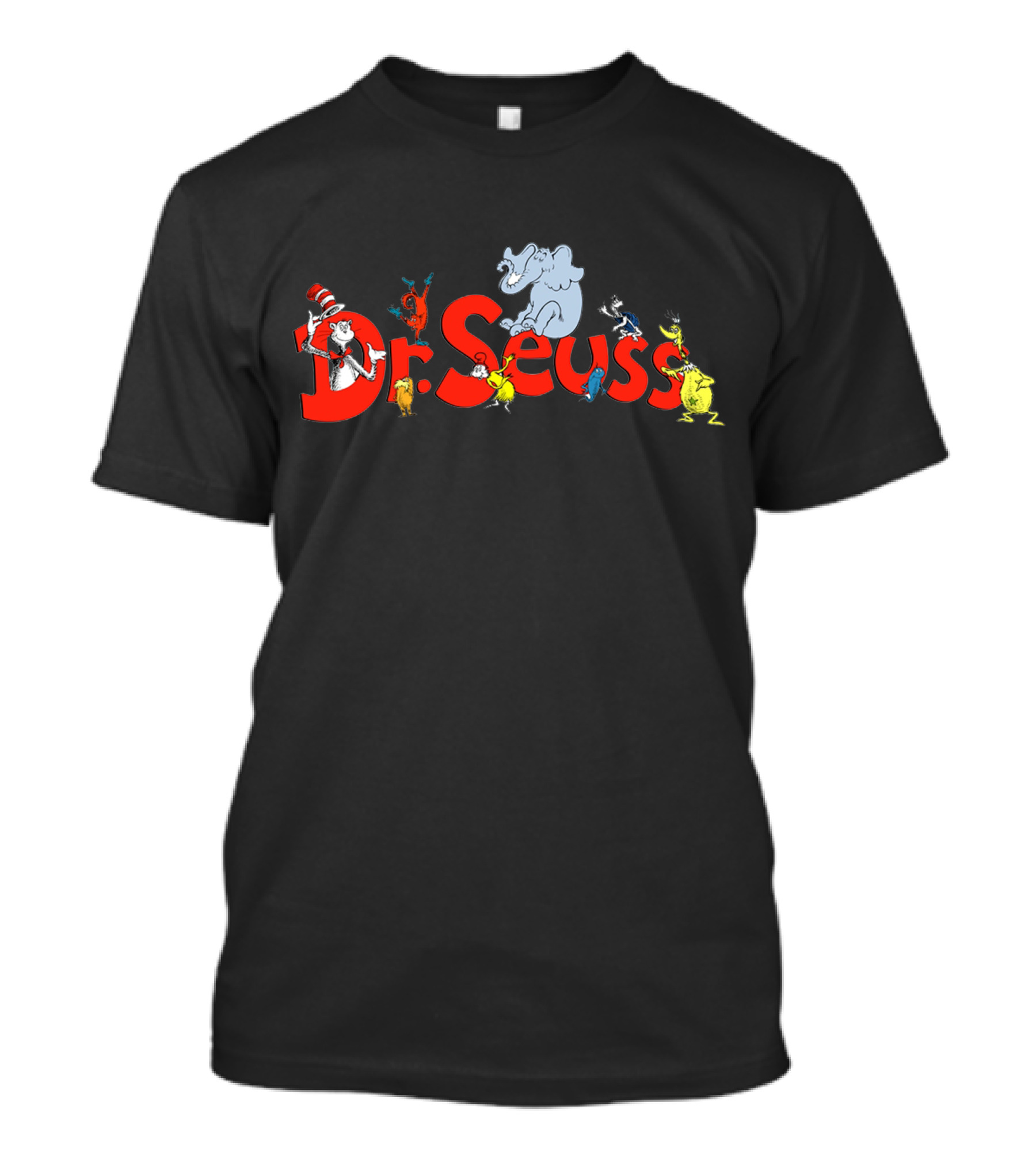 Dr Seuss Family Characters Comic Featuring Iconic Cat Elephant Bird Gildan T-Shirt