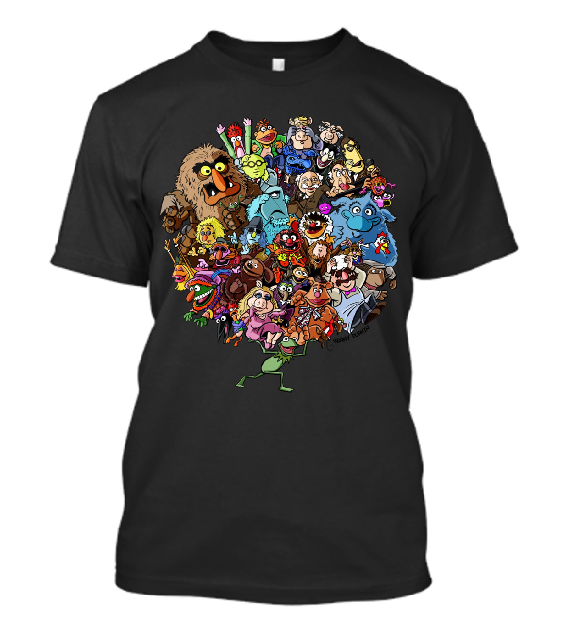 Muppets World Of Friendship Characters In Vibrant Group Circle T-Shirt