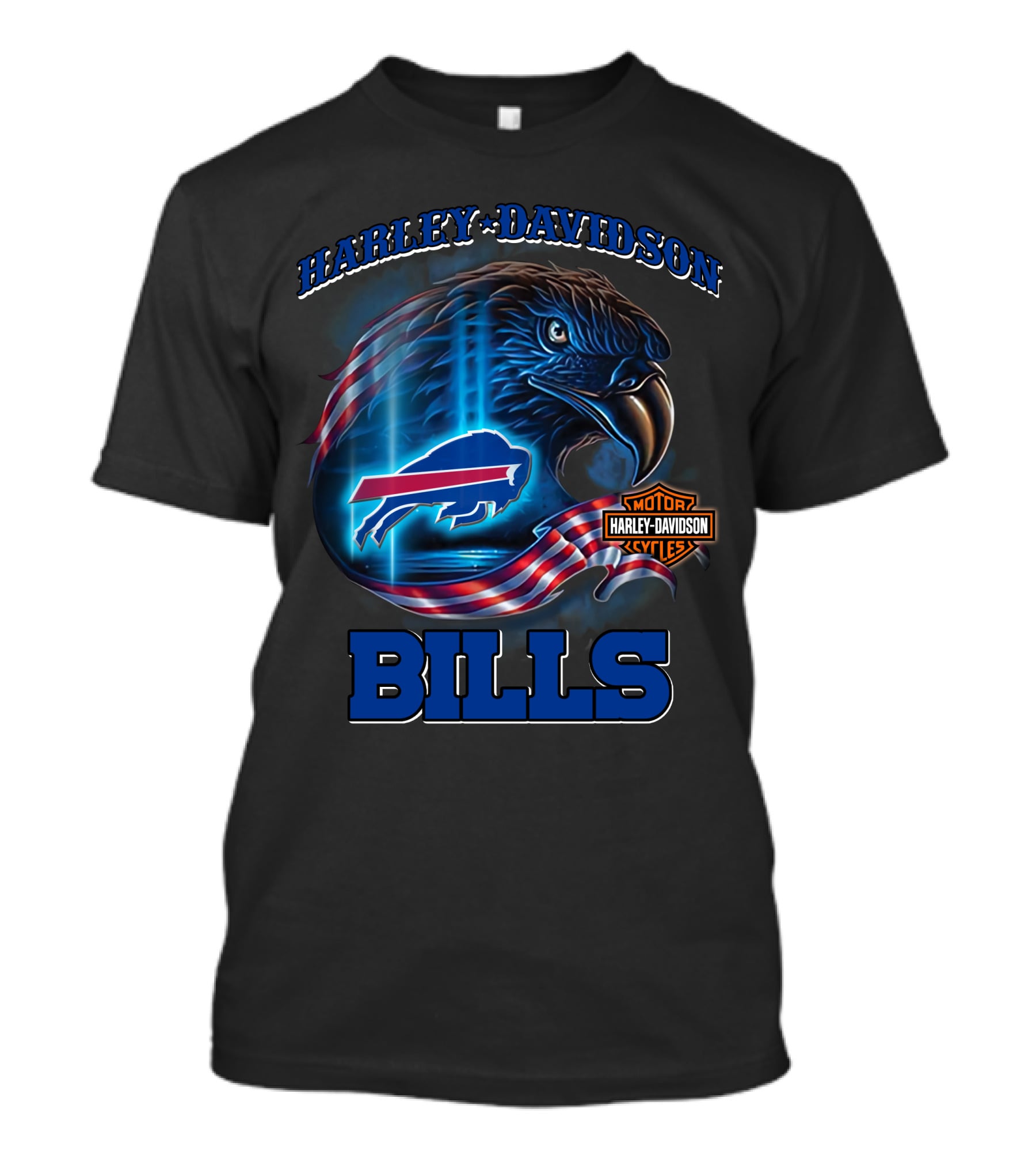 Harley Davidson Buffalo Bills Eagle Motor Cycles T-Shirt