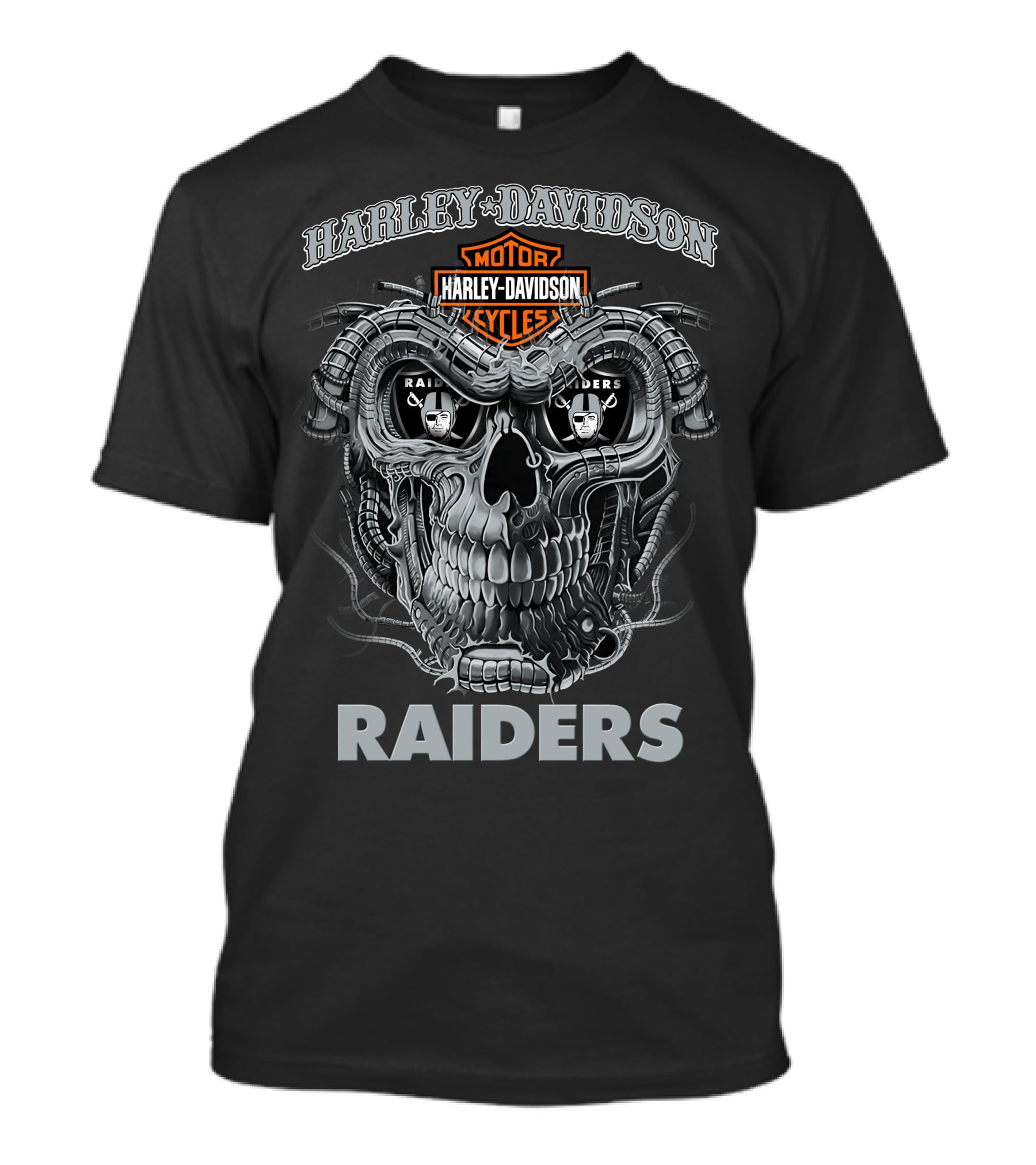 Harley Davidson Motor Cycles Raiders Skull T-Shirt