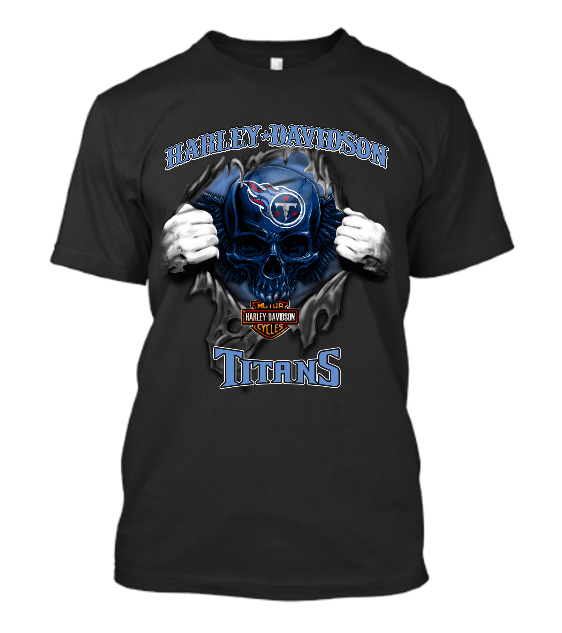 Harley Davidson Nfl Skull Titans Major Cycles T-Shirt
