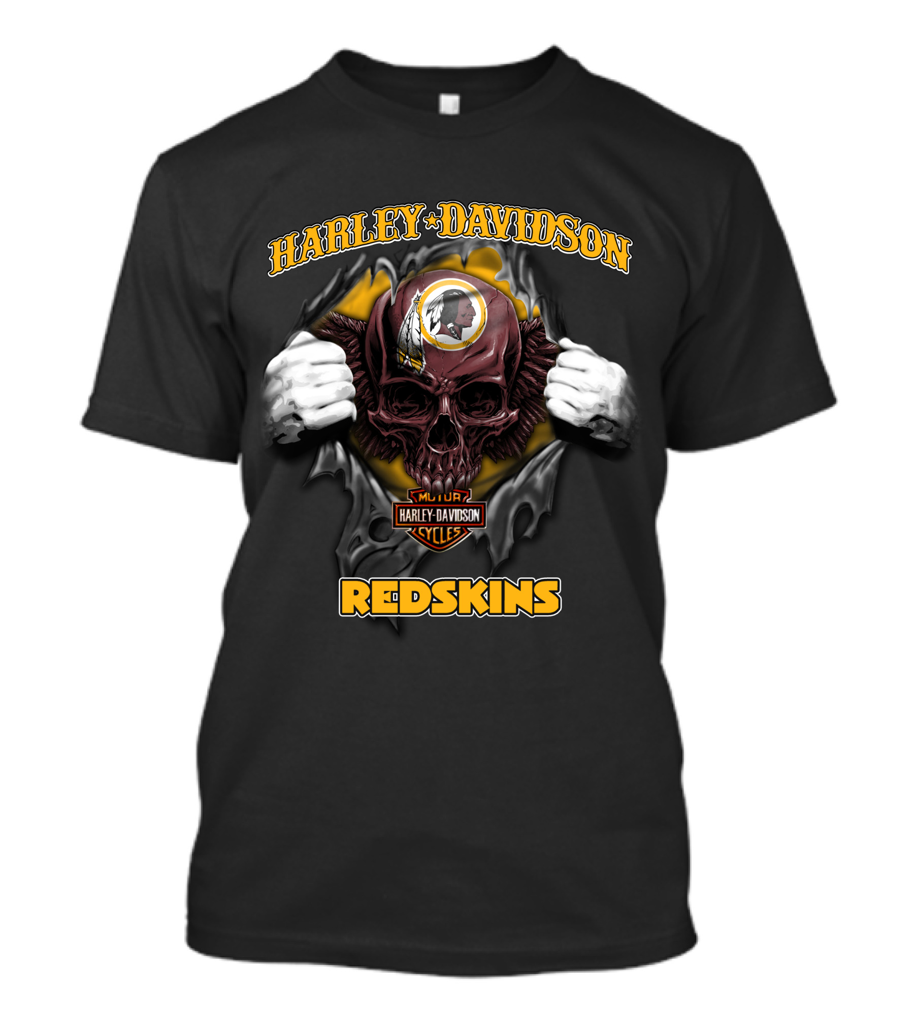 Harley Davidson Nfl Skull Washington Redskins T-Shirt