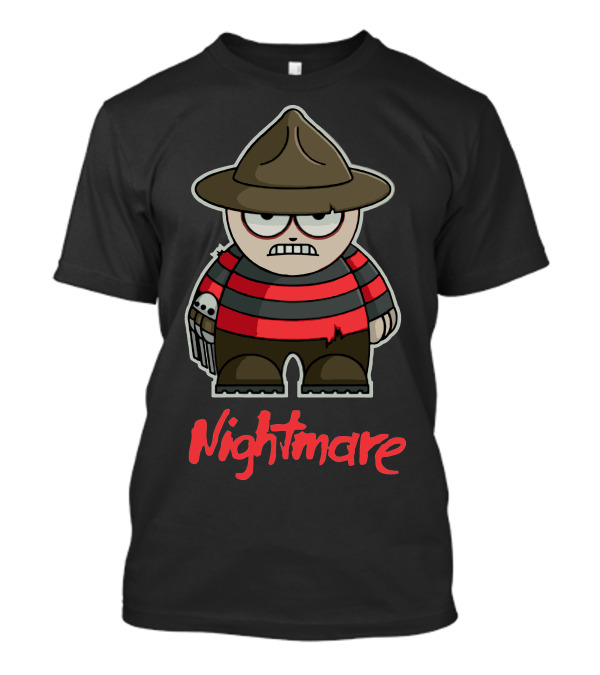 Nightmare Freddy Krueger Cartoon Horror Character T-Shirt