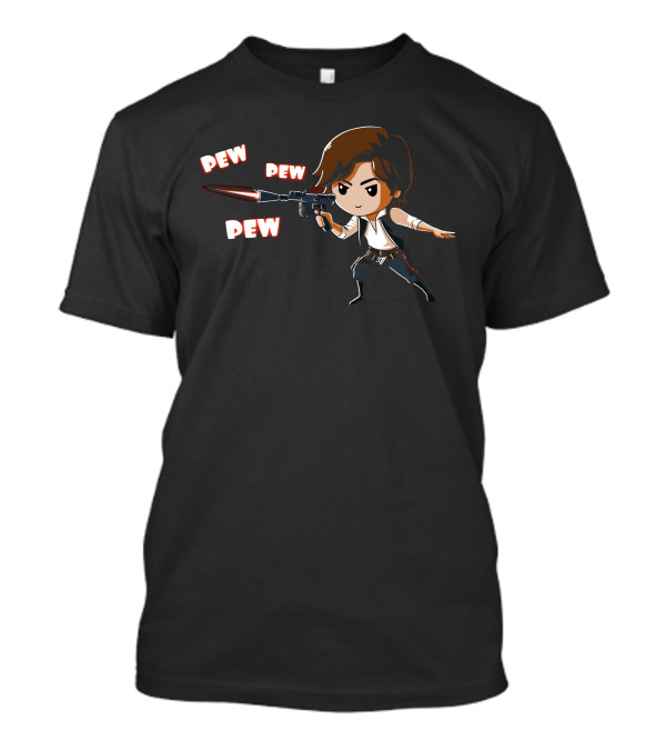 Pew Pew Han Solo Chibi Character Shooting T-Shirt
