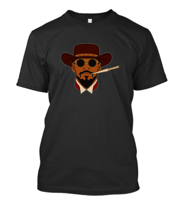 Django Unchained Cool Cowboy Hat Sunglasses Smoking T-Shirt