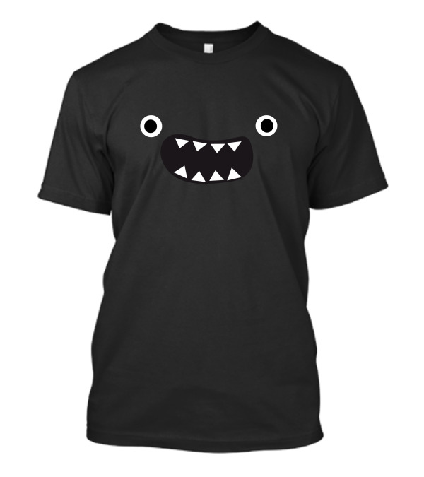 Face Monster Eyes Teeth Black White T-Shirt
