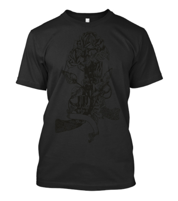 Flower Pistol Floral And Gun Fusion T-Shirt