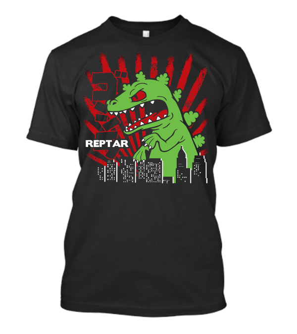 Reptar Rugrats Kaiju Style Urban Skyline T-Shirt