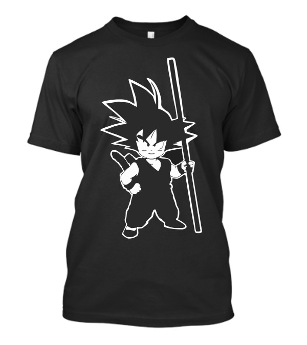 Goku Dragonball Kid Goku Silhouette Staff T-Shirt