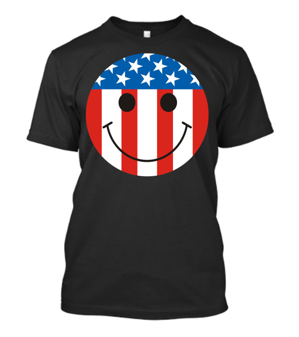 American Flag Smiley Face T-Shirt