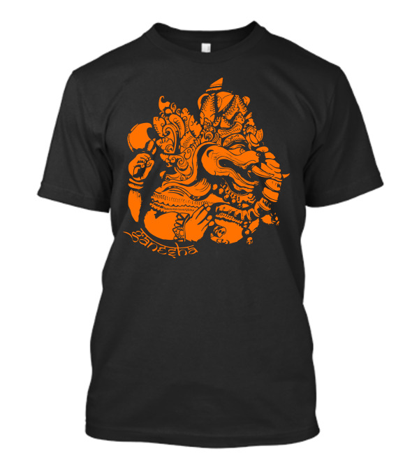 Ganesh Intricate Orange T-Shirt