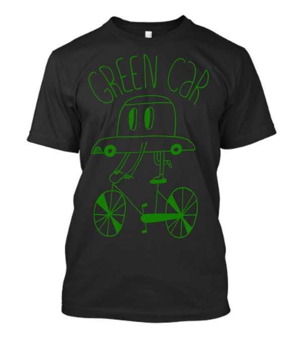 Green Car Spaceship Bicycle T-Shirt
