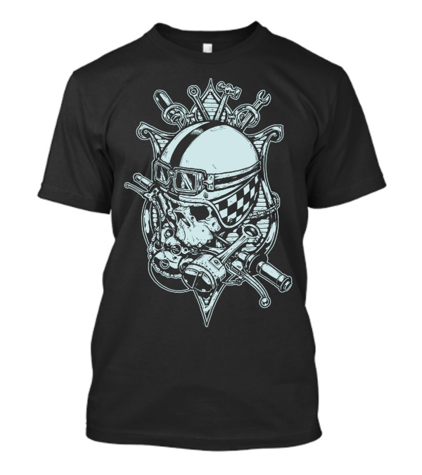Handlebars And Skull Helmet Wrenches And Tools T-Shirt