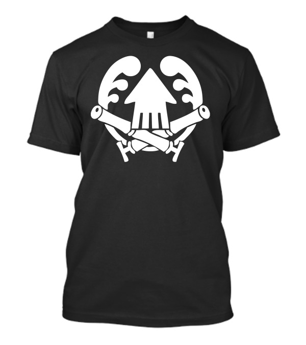 Splatoon Cuttlegear Emblem Squid Icon With Leaf And Cannon Motif T-Shirt