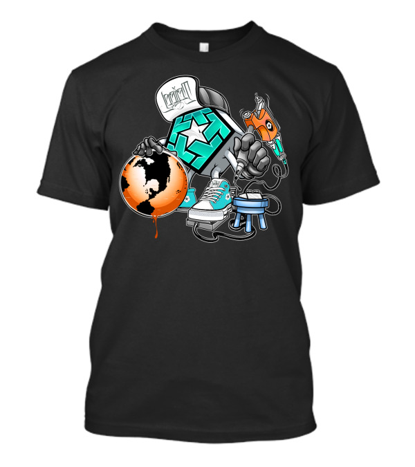Star Guy Graffiti Art Earth Sneakers T-Shirt