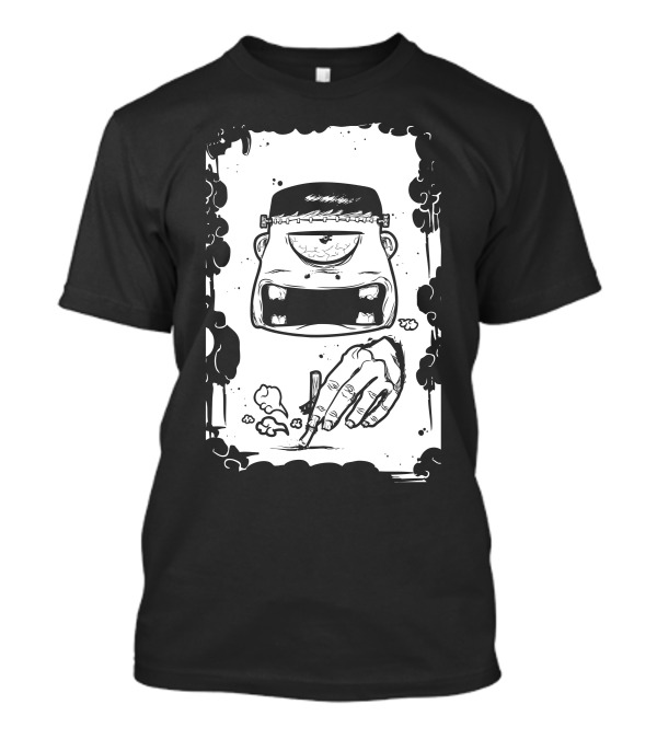 Stop Smoking Cartoon Hand Scribbling Clouds T-Shirt