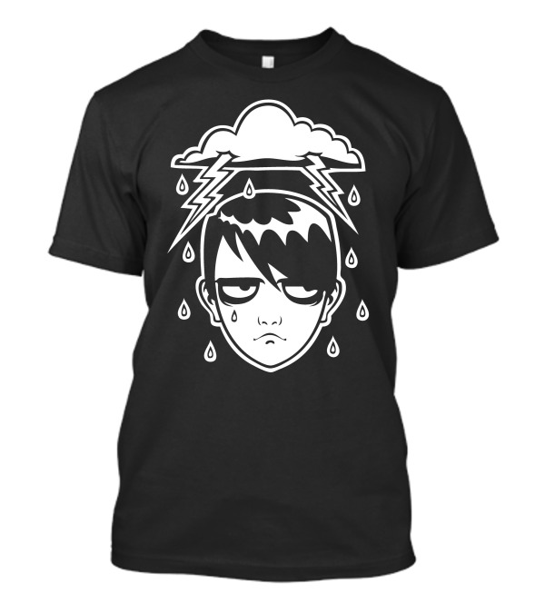 Stormy Emo Mood With Lightning And Raindrops T-Shirt