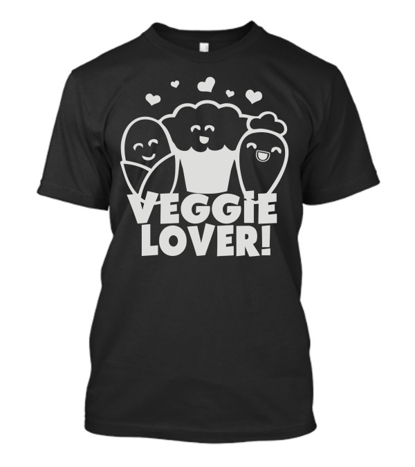 VEGGIE LOVER Happy Vegetable Faces Cartoon T-Shirt