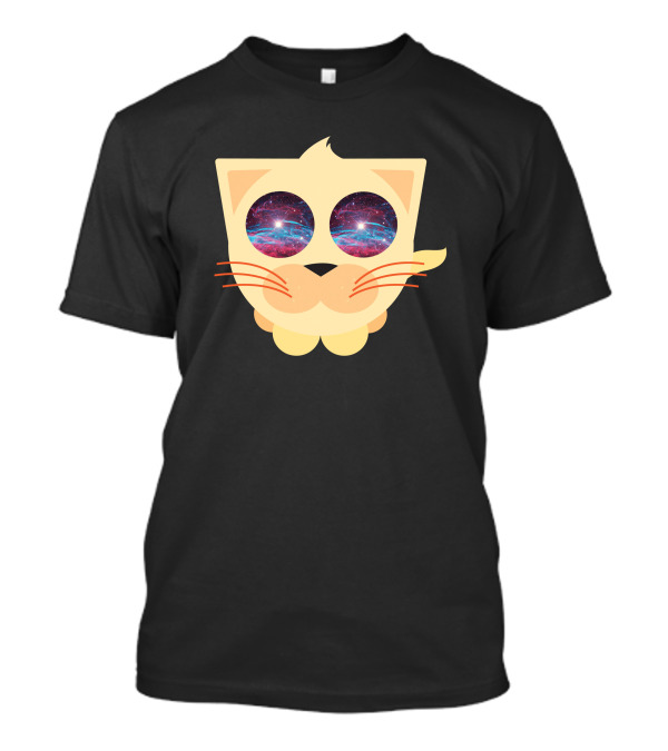 Cat Space Eyes Galaxy Cosmic Vision Whiskers T-Shirt