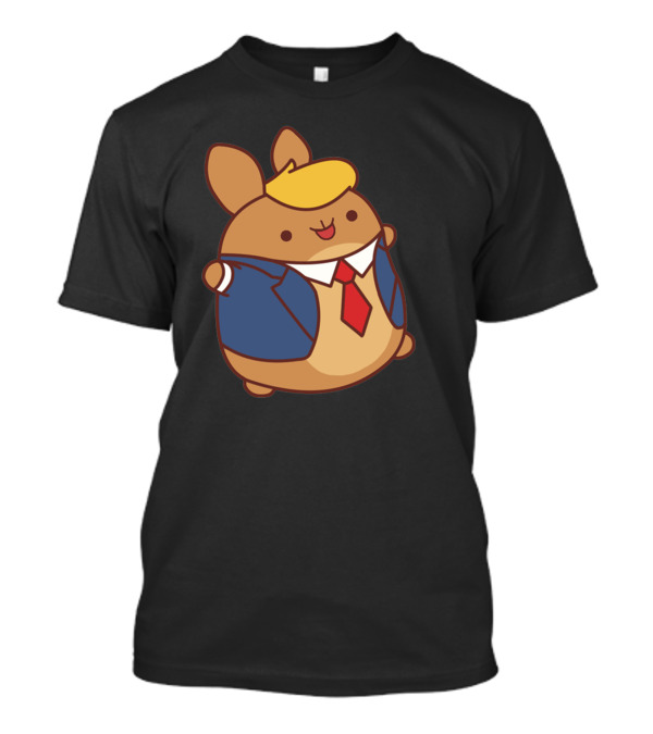 Chubby Thump Cartoon Hamster In Suit And Tie With Blonde Hair T-Shirt