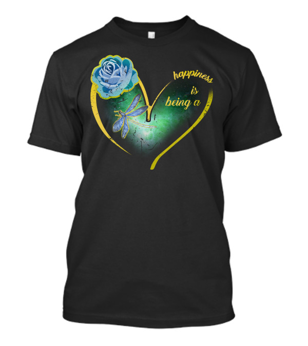 Happiness Is Being A Mimi Mama Nana Butterfly Heart T-Shirt