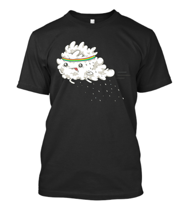 Sweat Cloud In Rainbow Headband Running With Droplets T-Shirt