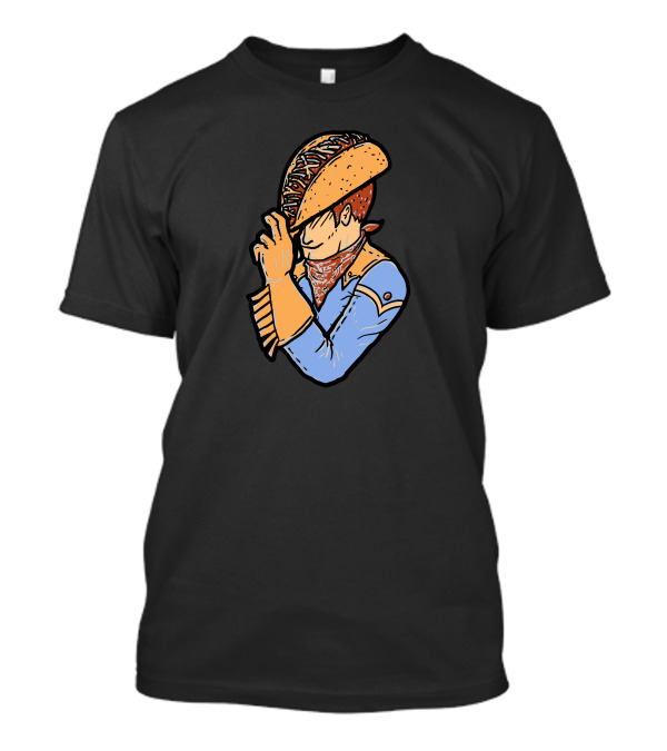 Taco Hat Cowboy With Bandana And Blue Western T-Shirt