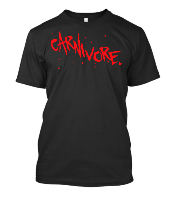 CARNIVORE Red Text With Blood Splatter Effect T-Shirt