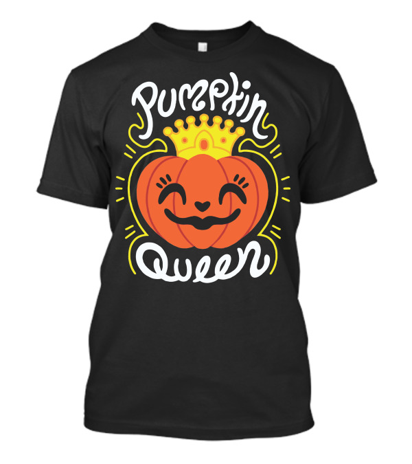 Pumpkin Queen Crowned Smiling Pumpkin T-Shirt