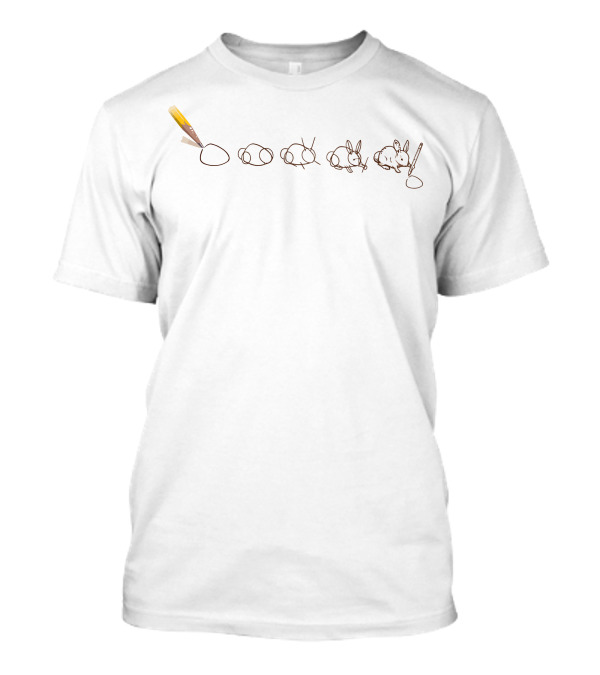 Art Season Pencil Draws Rabbit Evolution T-Shirt