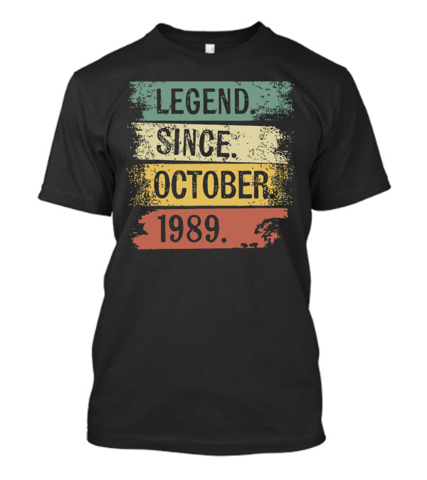 Legend Since October 1989 Vintage Distressed Stripe T-Shirt