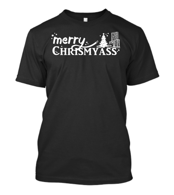 Merry Chrismyass Funny Holiday Sweatshirt With Festive Tree And Skyline T-Shirt