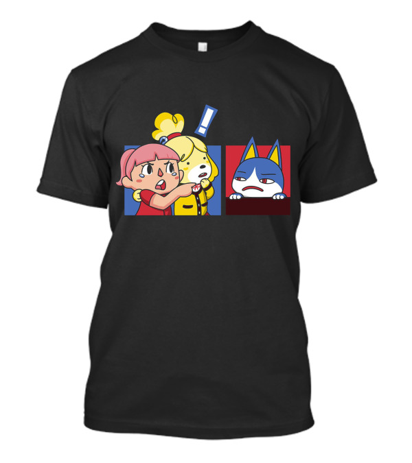 Meme Crossing Mad Cat Reaction Animal Village Crossover T-Shirt