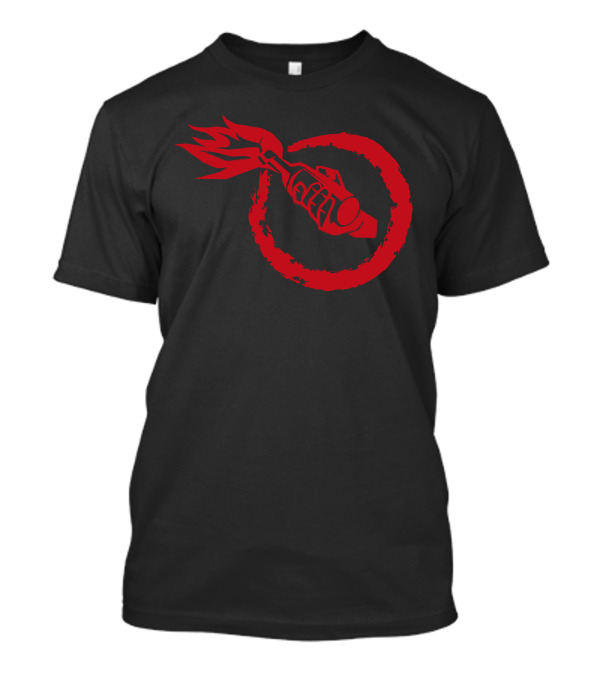 Molotov Cocktail Red Flame Circle T-Shirt