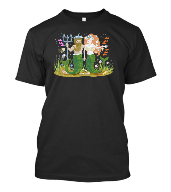 Mermaid Couple Underwater Ceremony Neptune Nuptials T-Shirt