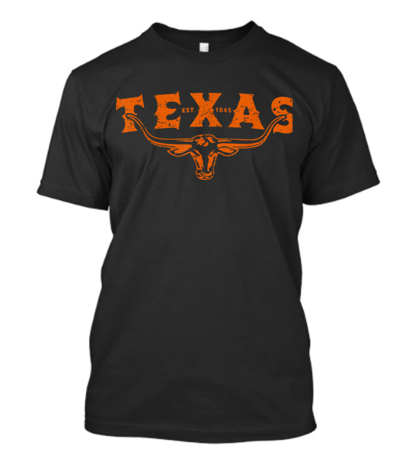 Texas Longhorn Bull Est. 1845 Vintage Distressed Texan Pride T-Shirt