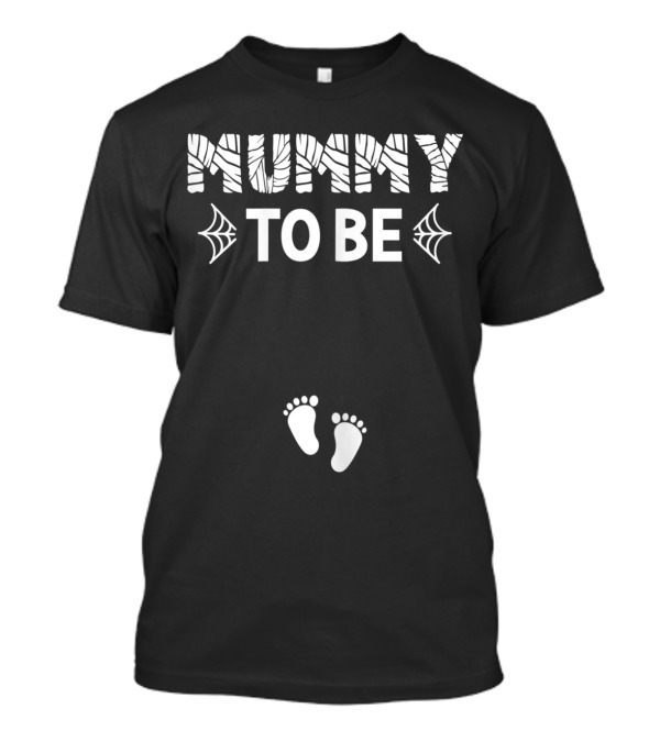 Mummy To Be Halloween Pregnancy Announcement With Spiderweb And Baby Feet T-Shirt