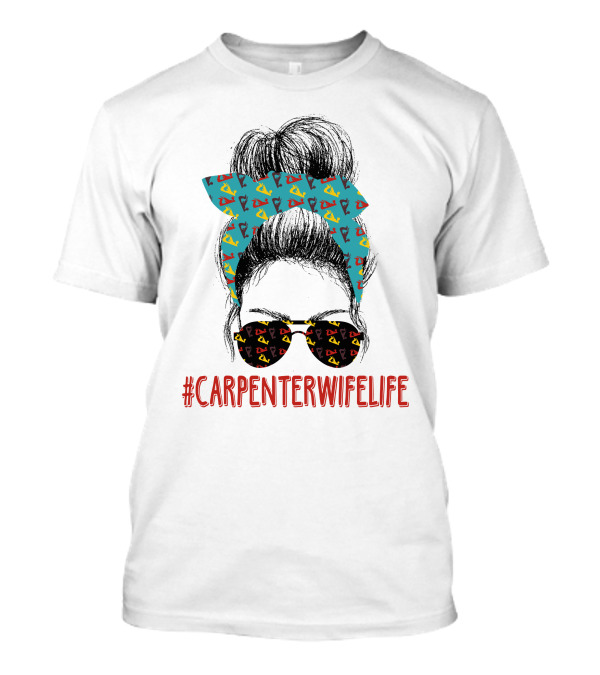CarpenterWifeLife Fun Iconic Patterned Hair And Shades T-Shirt
